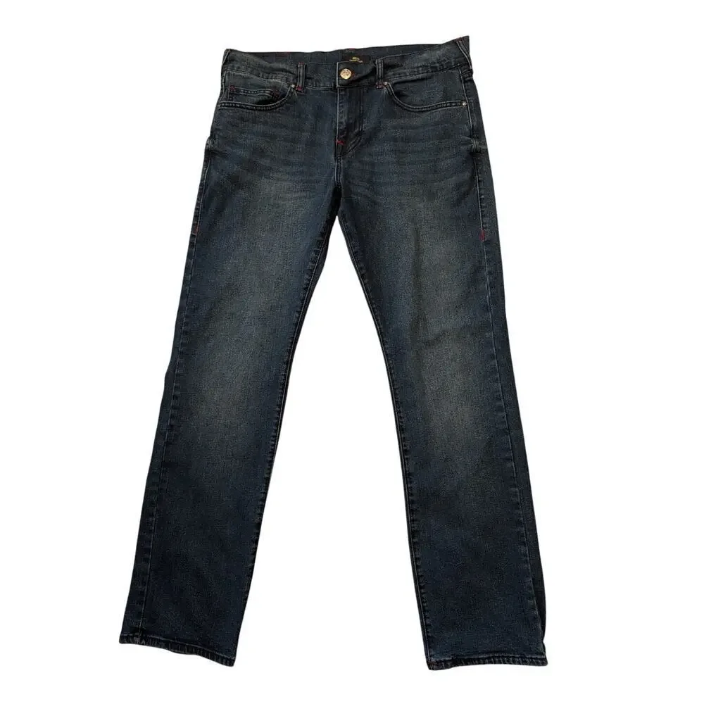 TRUE RELIGION, Ricky, Relaxed Straight leg Men's Jeans/Pants 36X33; Blue Denim